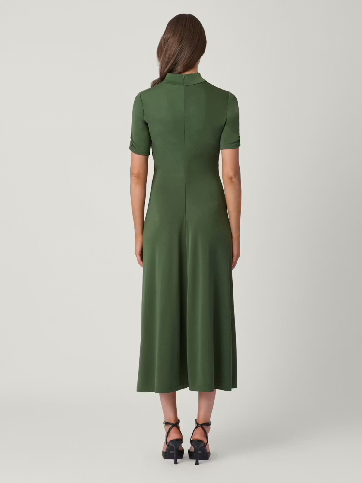 Shelly Ruched Midi Dress_Shoshanna_12281383-Olive