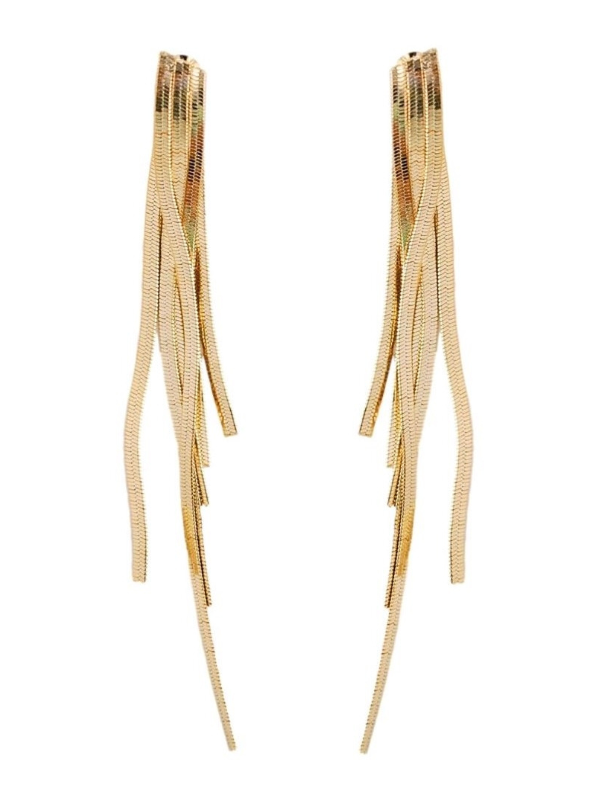 Skinny Gold Cascading Tassel Earrings_St Armands Designs of Sarasota_SAD238