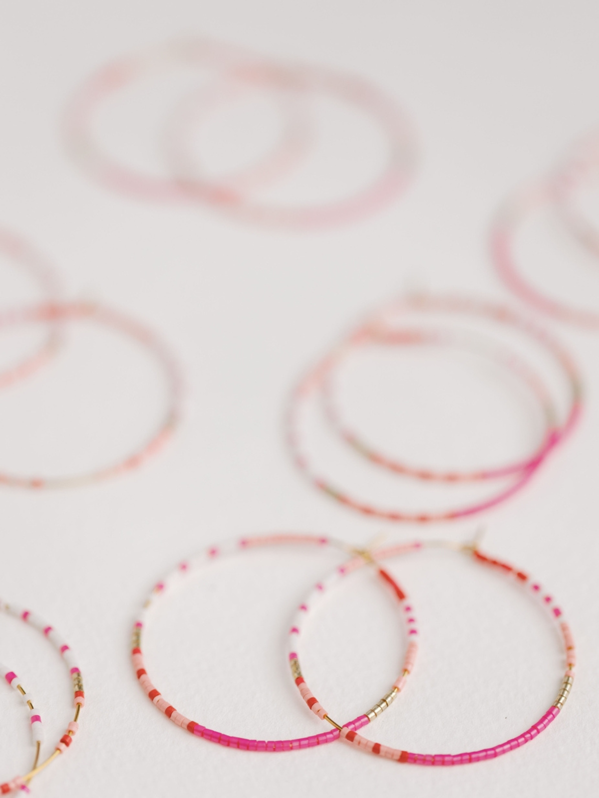 Skinny Pink Beaded Hoop Earrings_St Armands Designs of Sarasota_SAD217