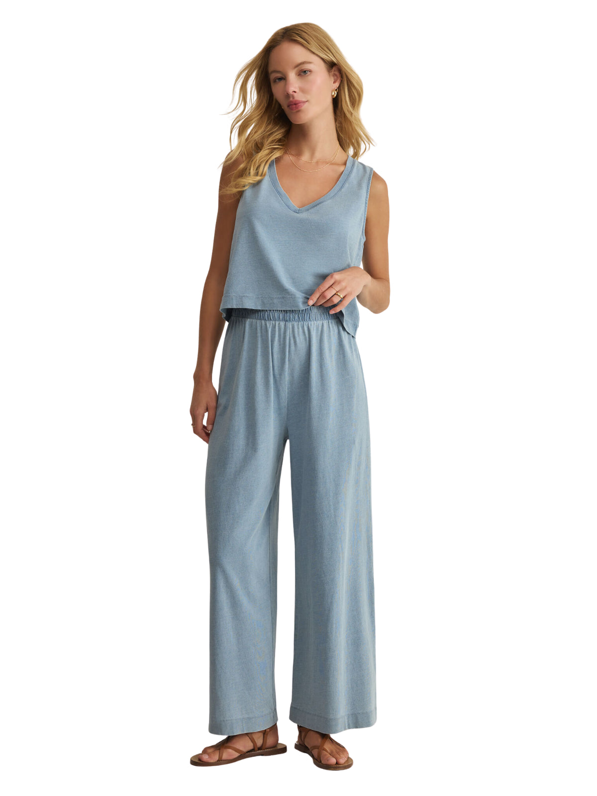 Sloane V-Neck Denim Tank_Z Supply_ZT253937