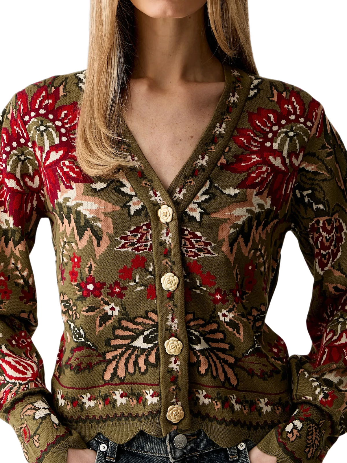 Ligia Floral Moss Cardigan