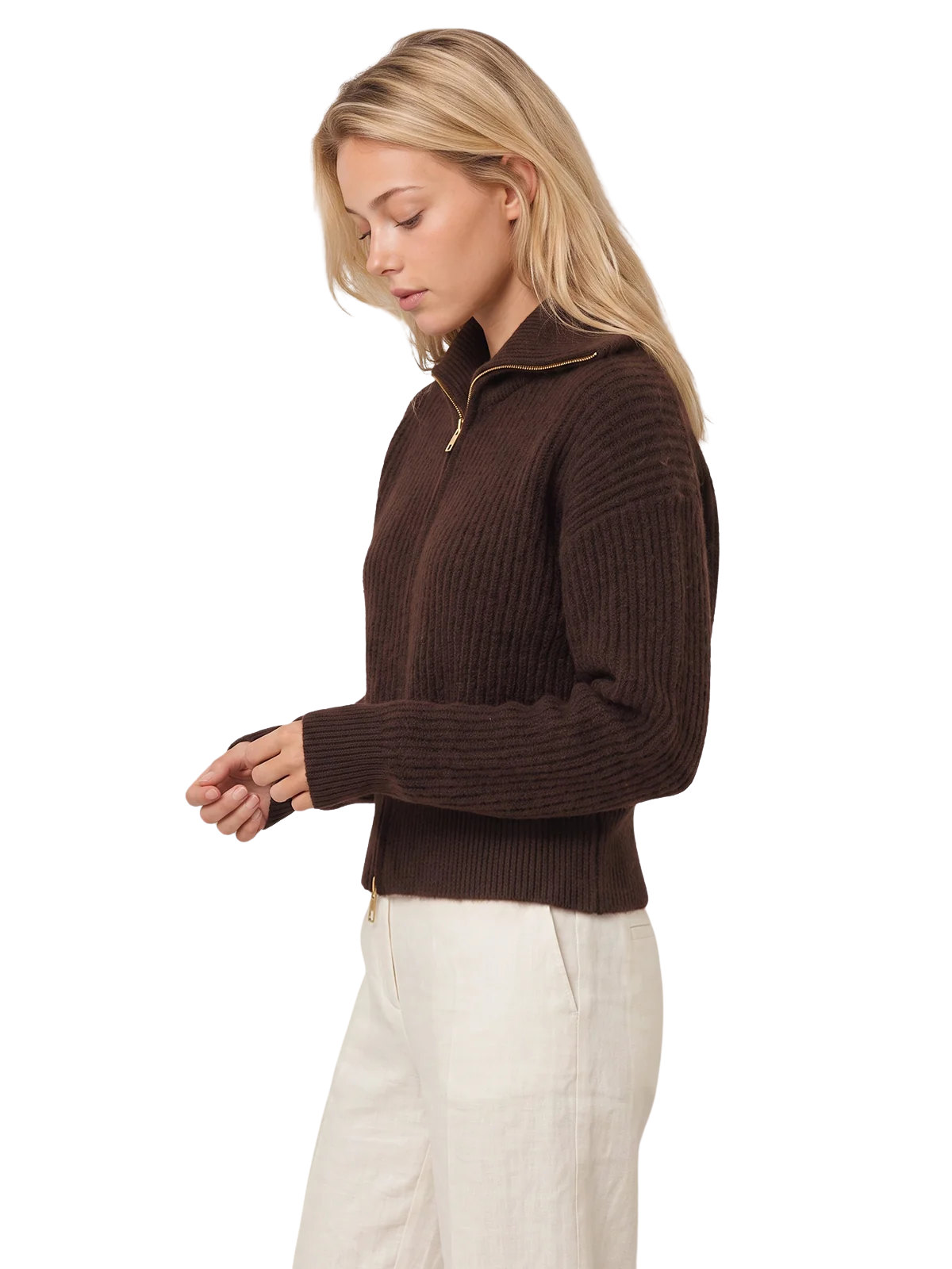 WESLEY CROPPED ZIP FUZZY JACKET_525 America_110051520