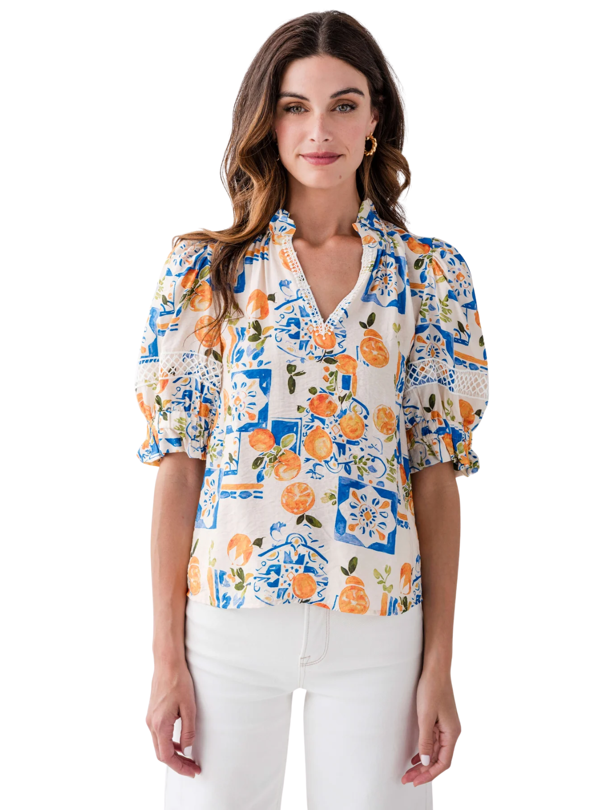Orange Print Top