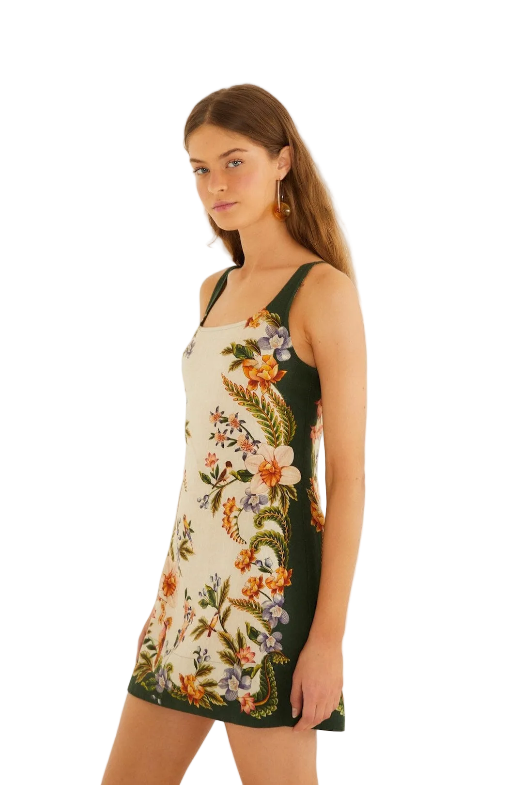 Nature Square Neck Mini Dress