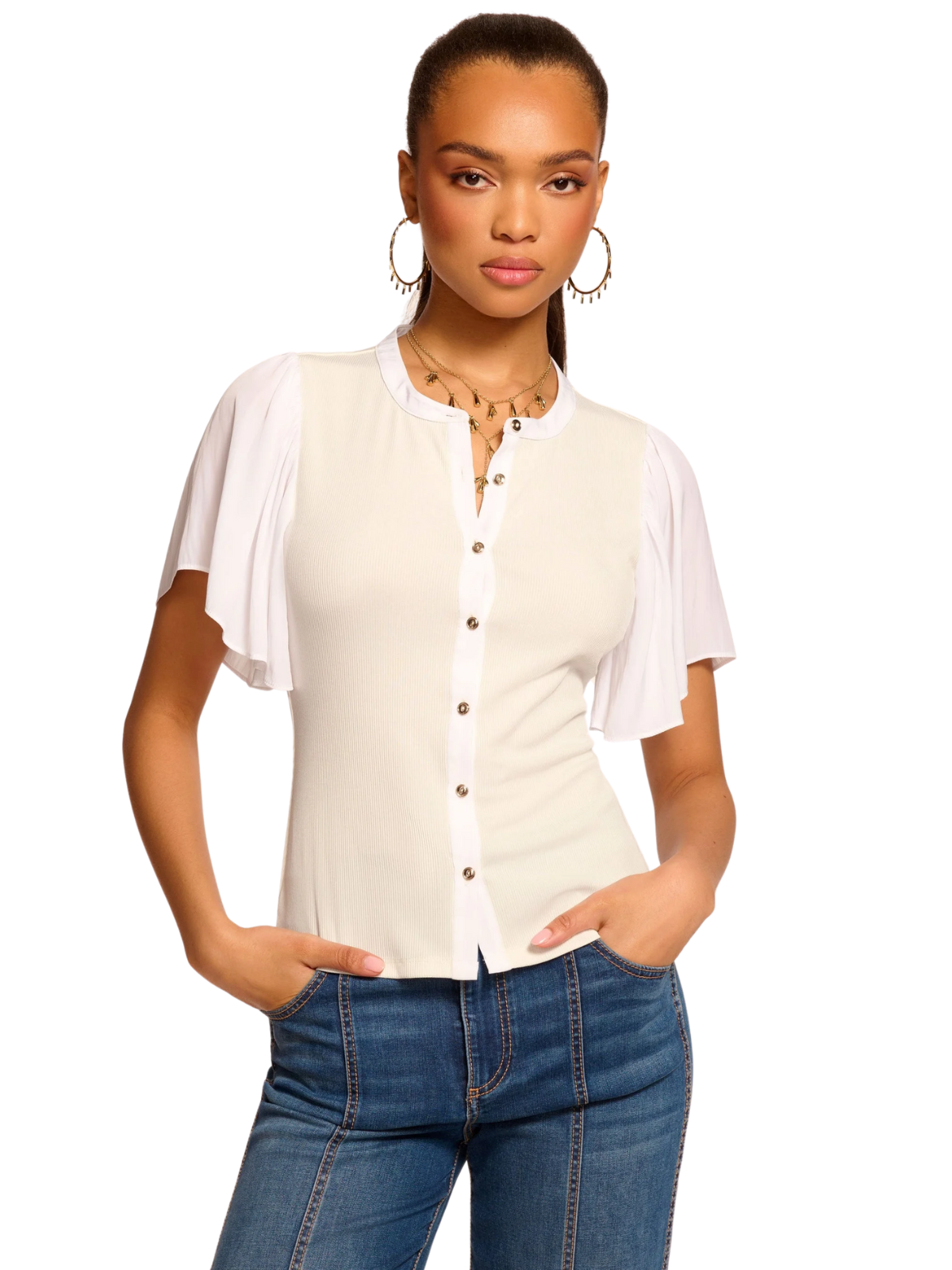 Colette Ribbed Combo Top