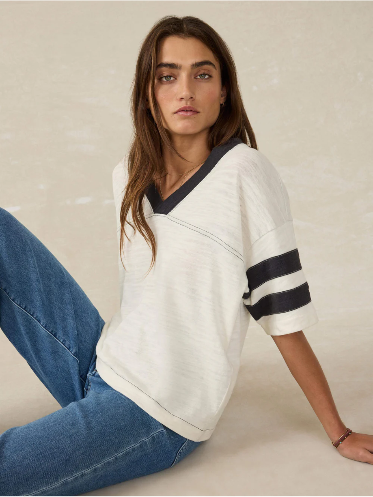 Sunwashed Slub Varisty Tee