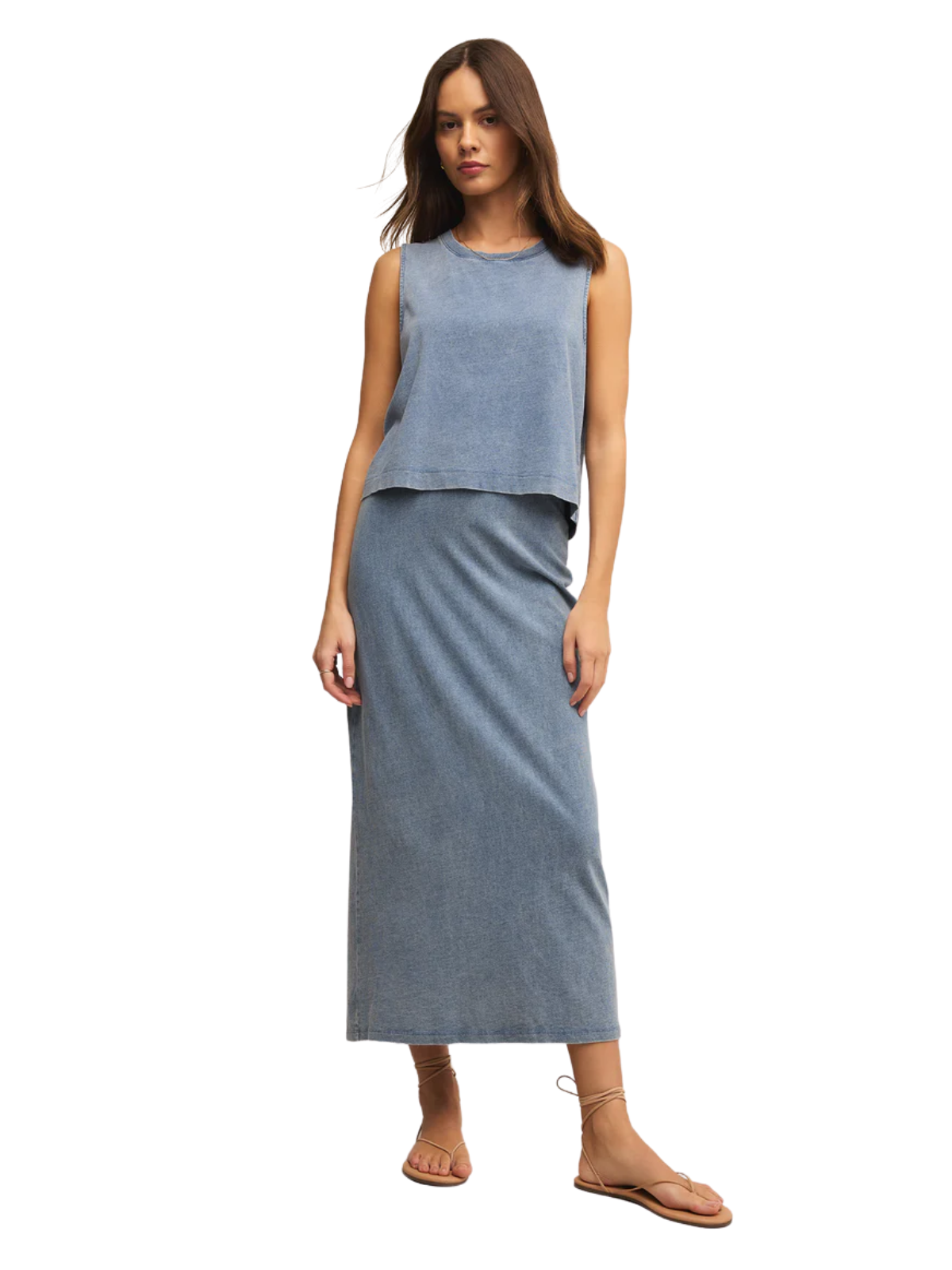 Sloane Denim Muscle Tank
