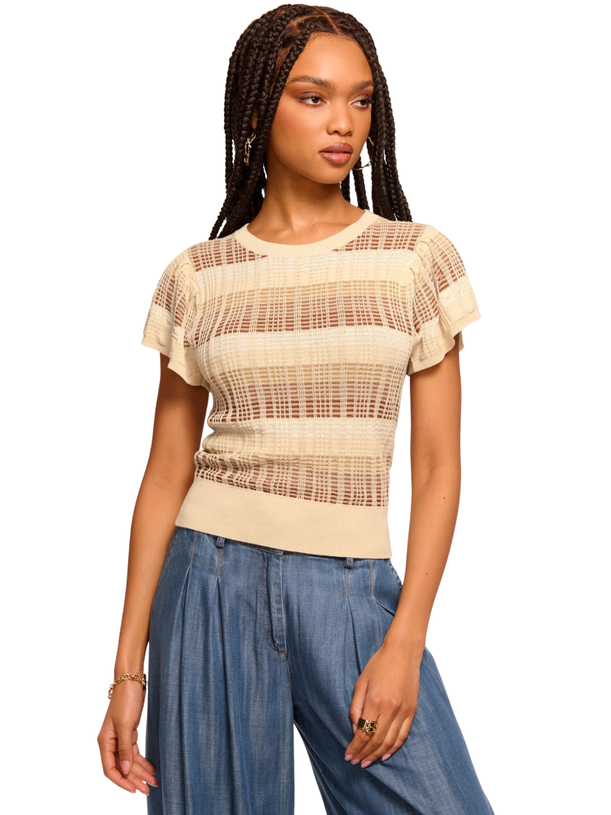 Rebecca Plaid Knit Top
