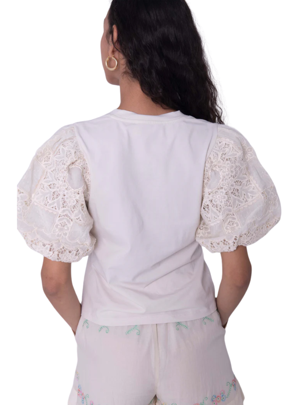 Lali Embroidered Sleeve Tee
