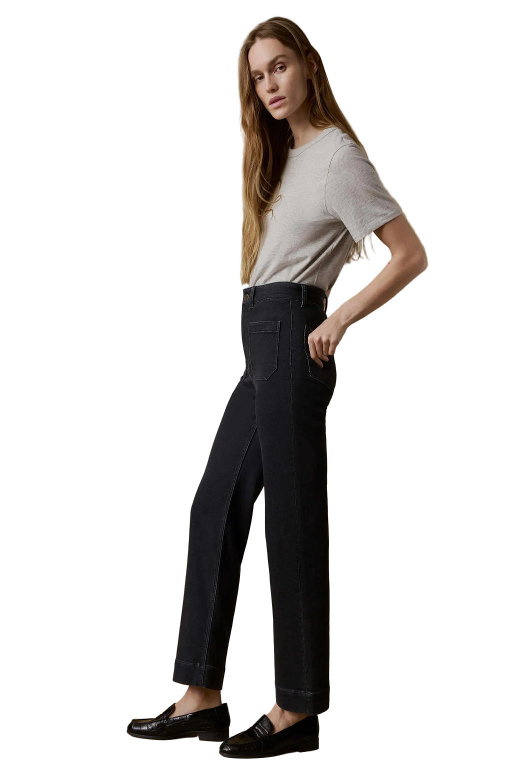 Stretch Terry Patch Ankle Jean