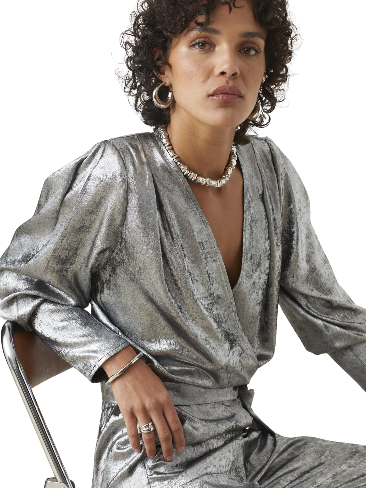 Leyla Metallic Blouse