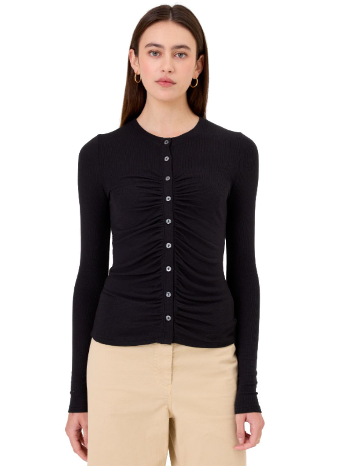 Ruched Tee Cardigan