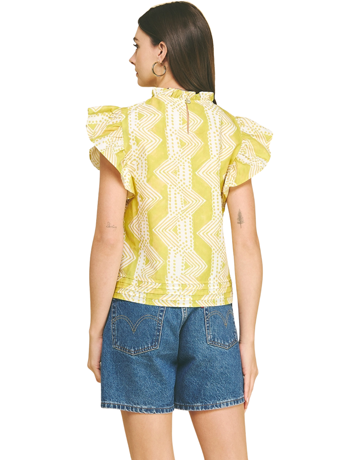 Retro Ruffle Sleeve Top