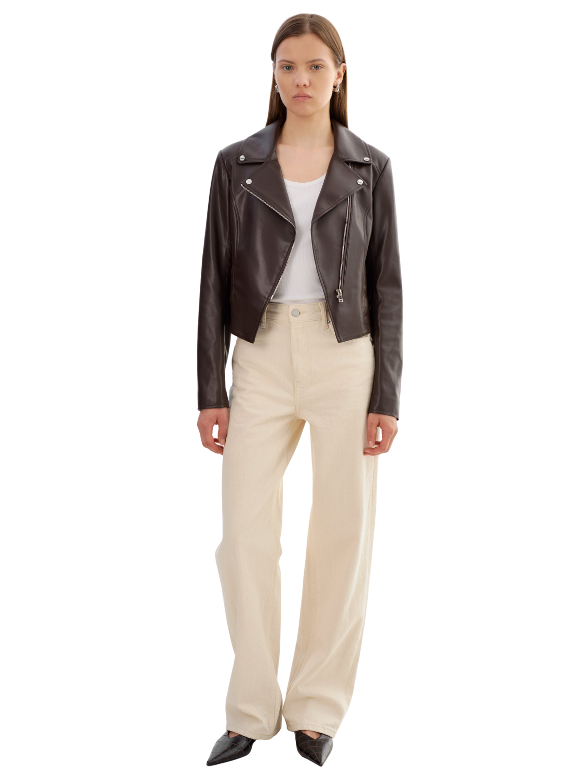 Pascale Faux Leather Moto Jacket