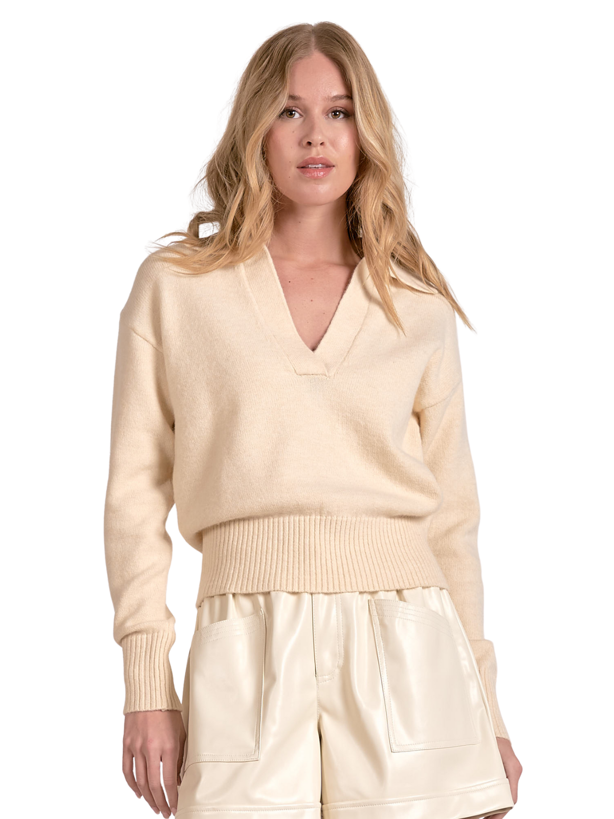 Collared V-Neck Sweater