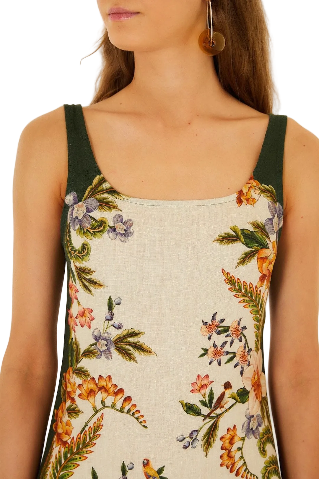 Nature Square Neck Mini Dress
