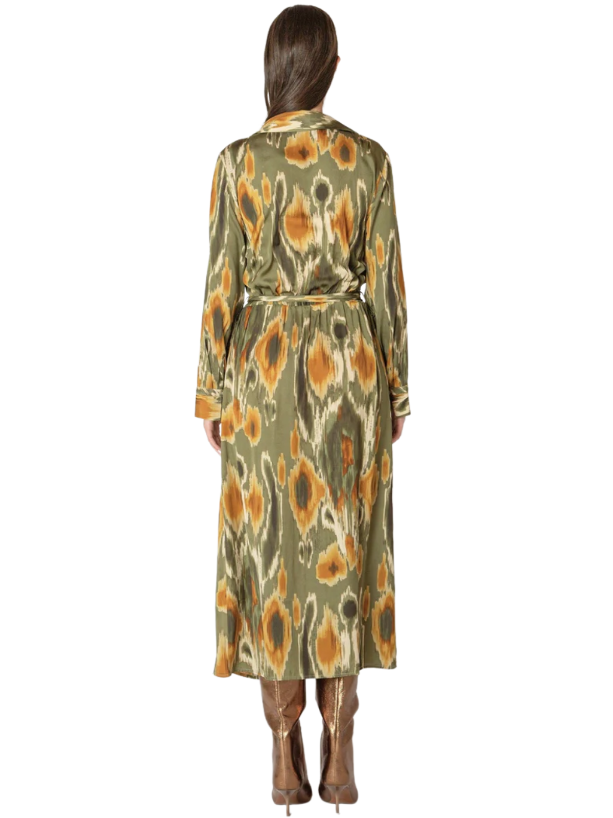 Abstract Belted Dress