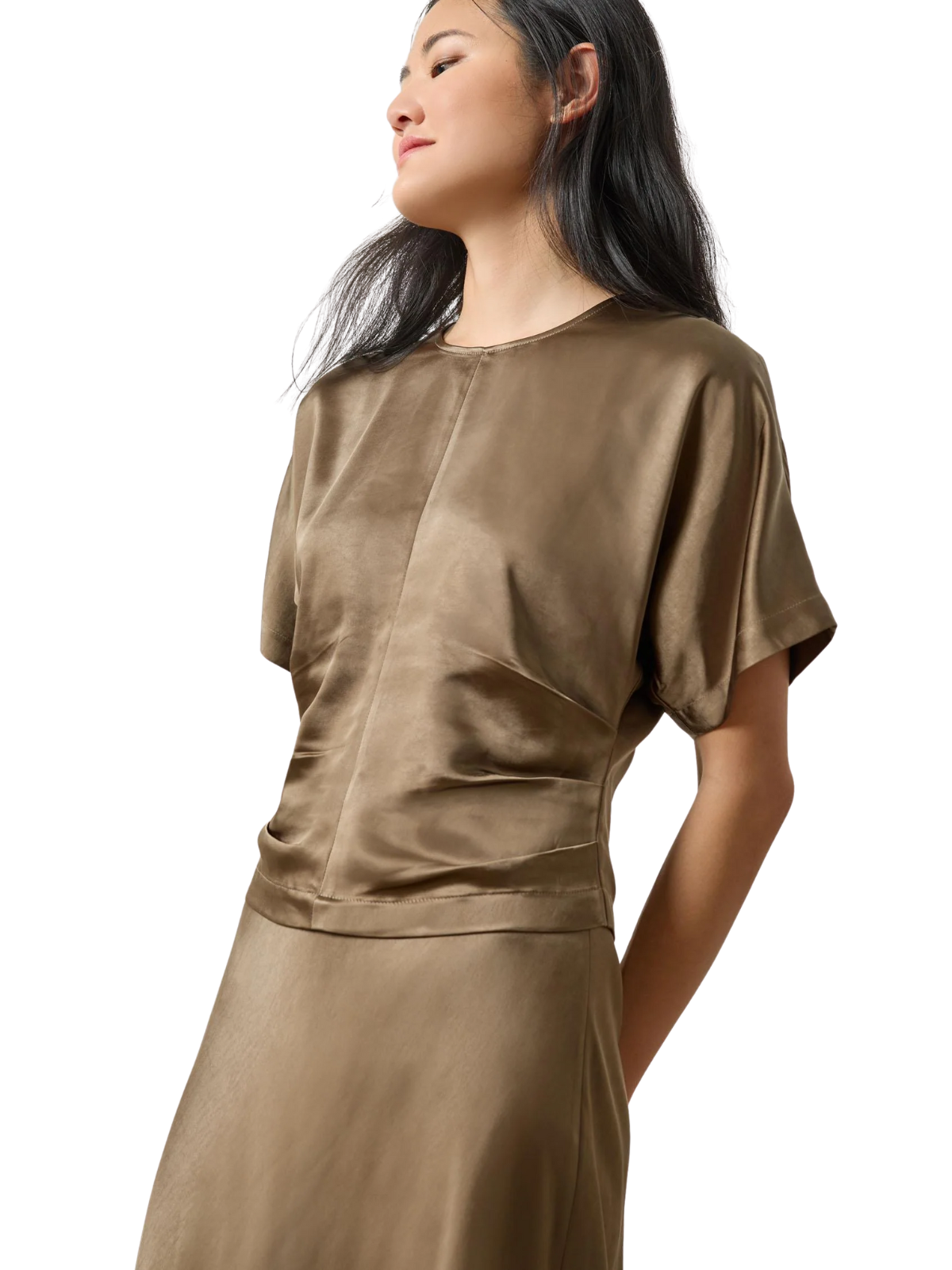 Satin Dolman Sleeve Top