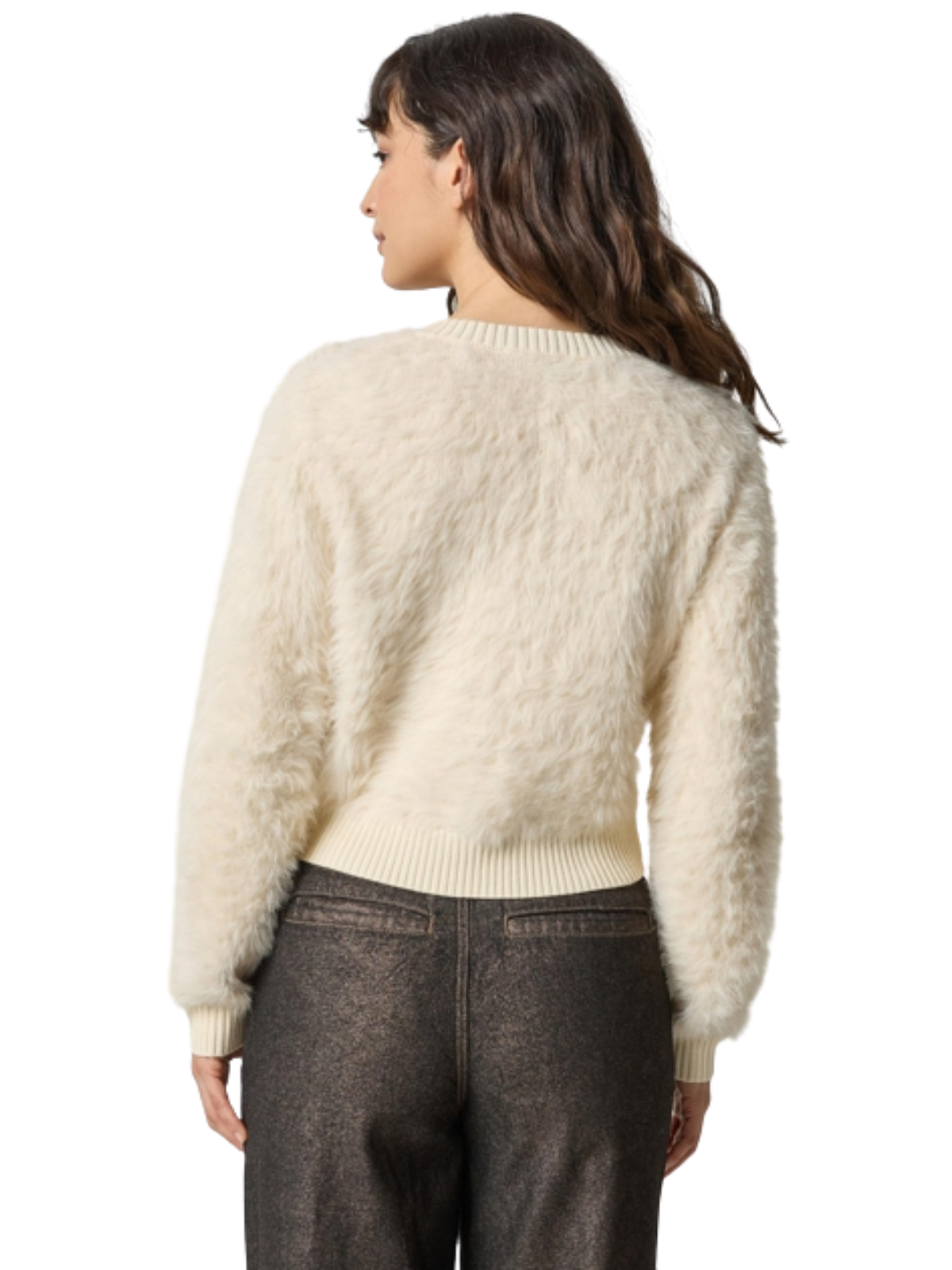 Brushed Crewneck Cardigan