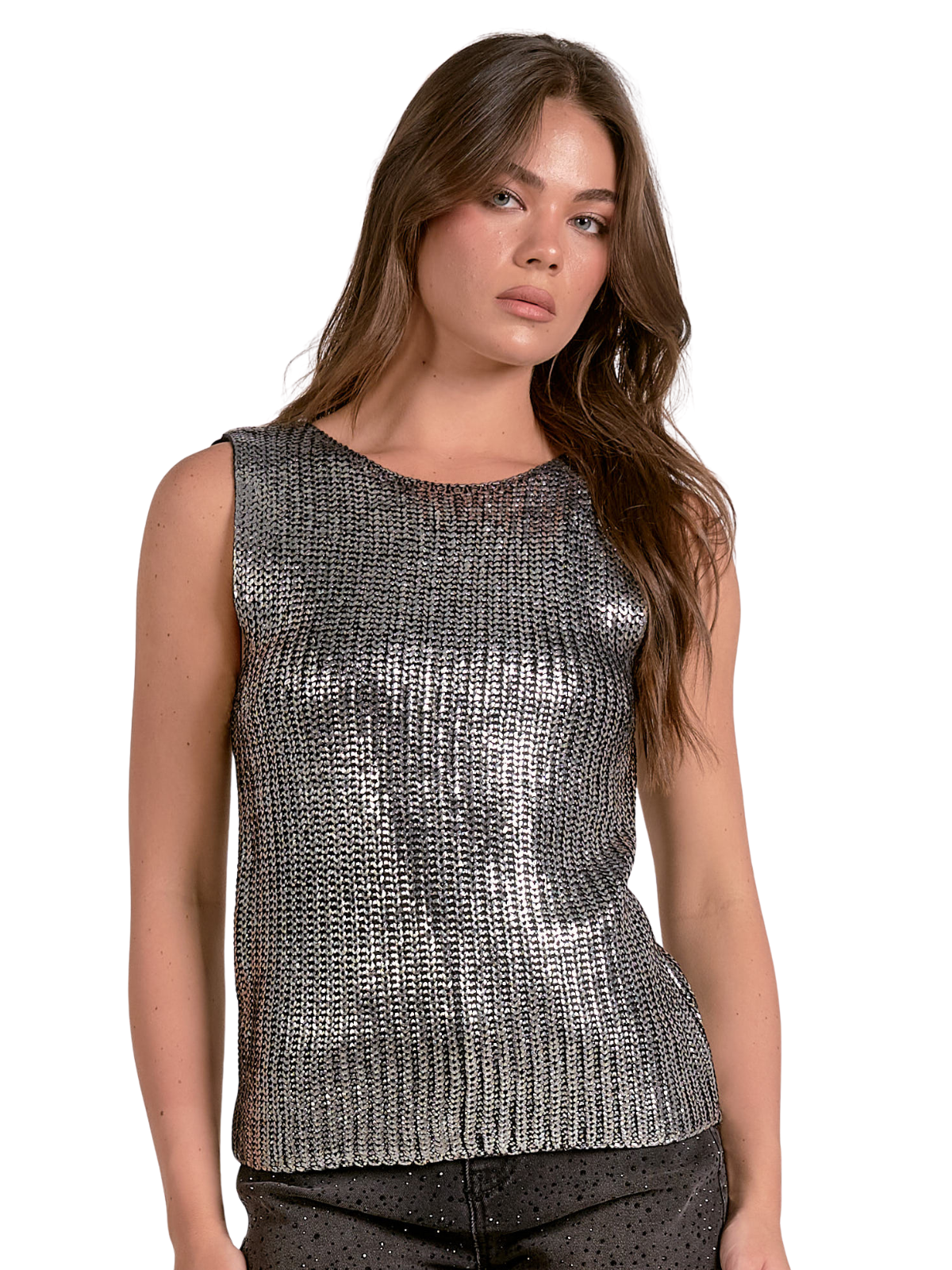 Silver Sweater Tank