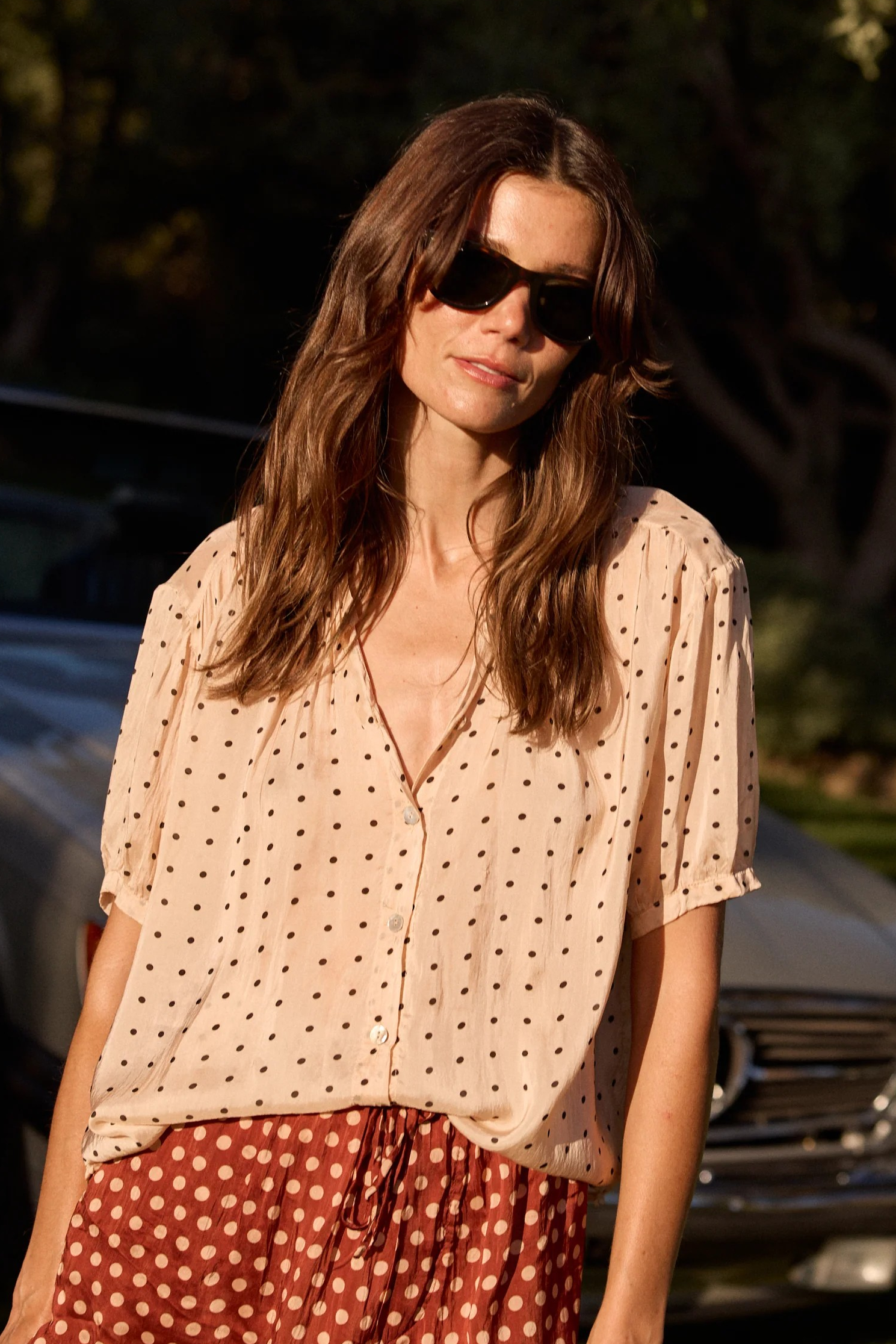 Violet Polka Dot Top