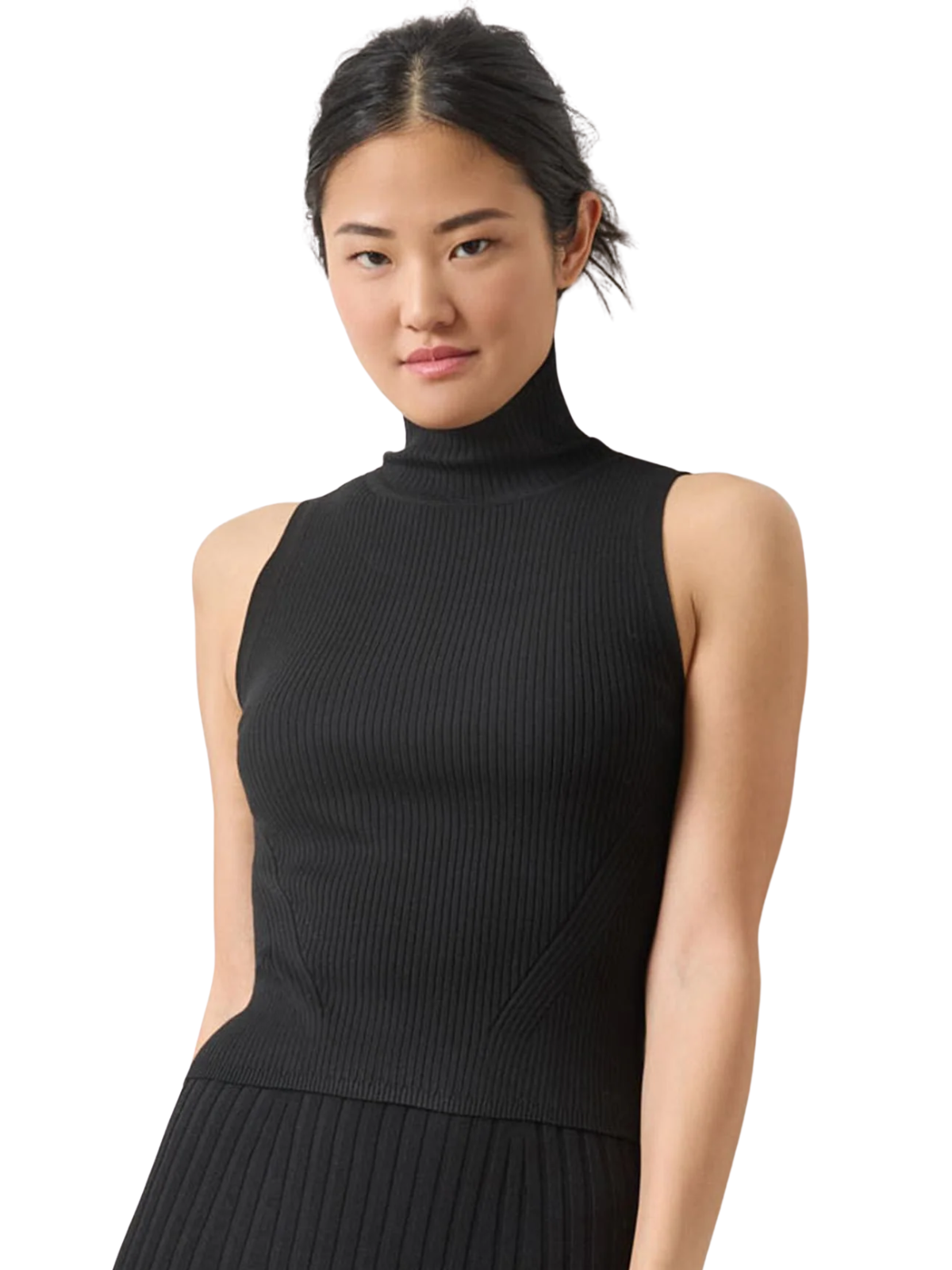 Rib Turtleneck Shell Sweater