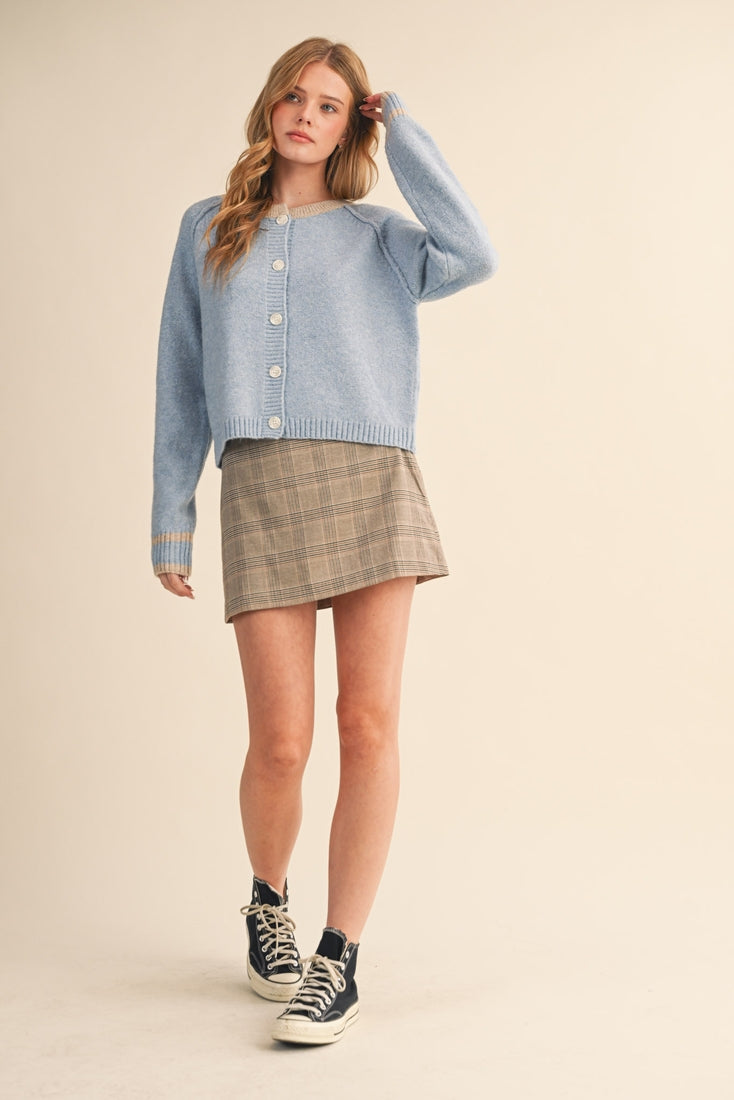 Two Tone Sweater Cardigan