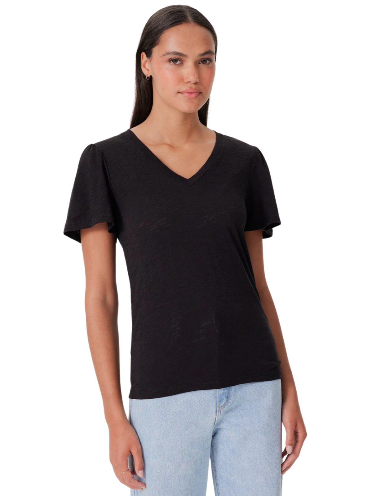 Flutter Sleeve V-Neck Tee
