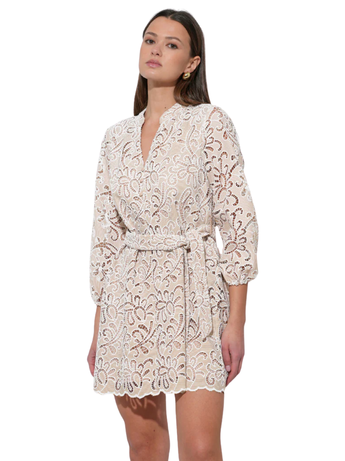 Lina Eyelet Scalloped Dress