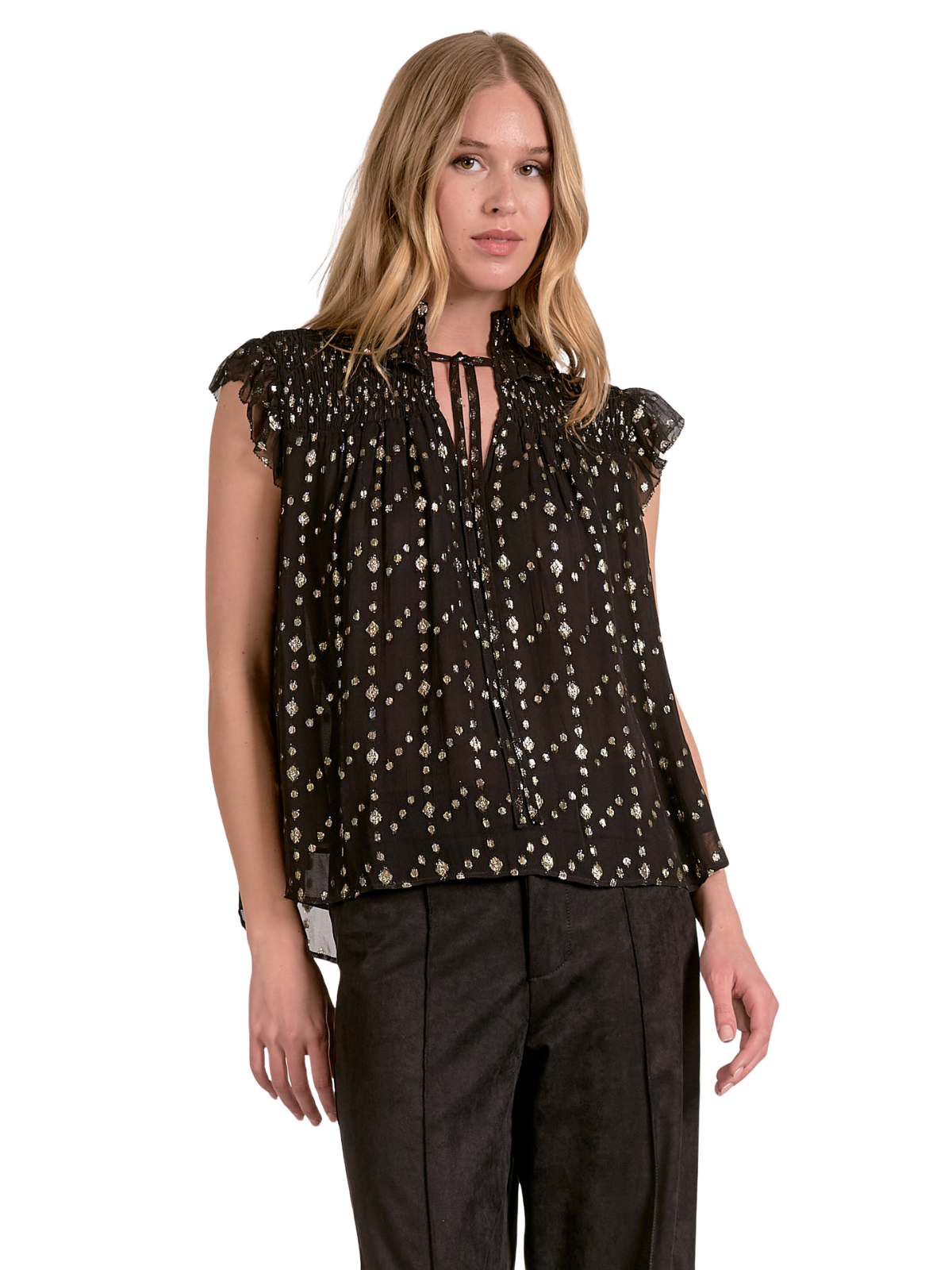 Metallic Geo Top