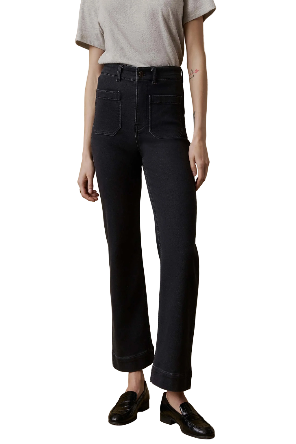 Stretch Terry Patch Ankle Jean