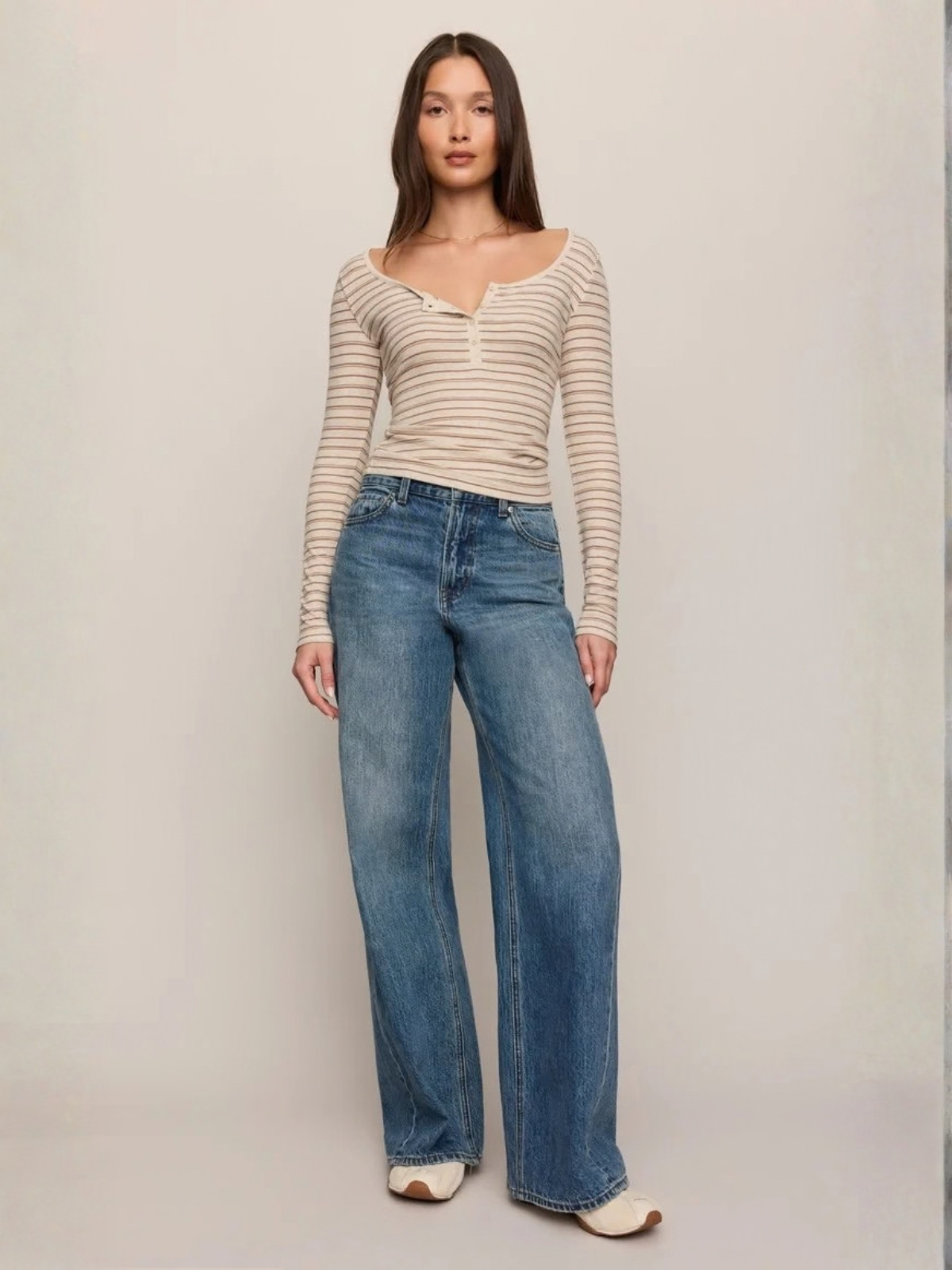 Andie Striped Henley Top_Z Supply_ZT264760