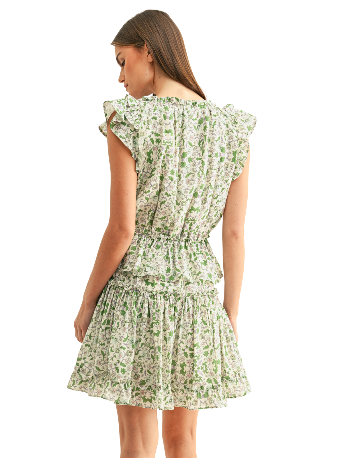 Betty Ruffled Mini Dress_Adelyn Rae_F265D7142-GRN MLT