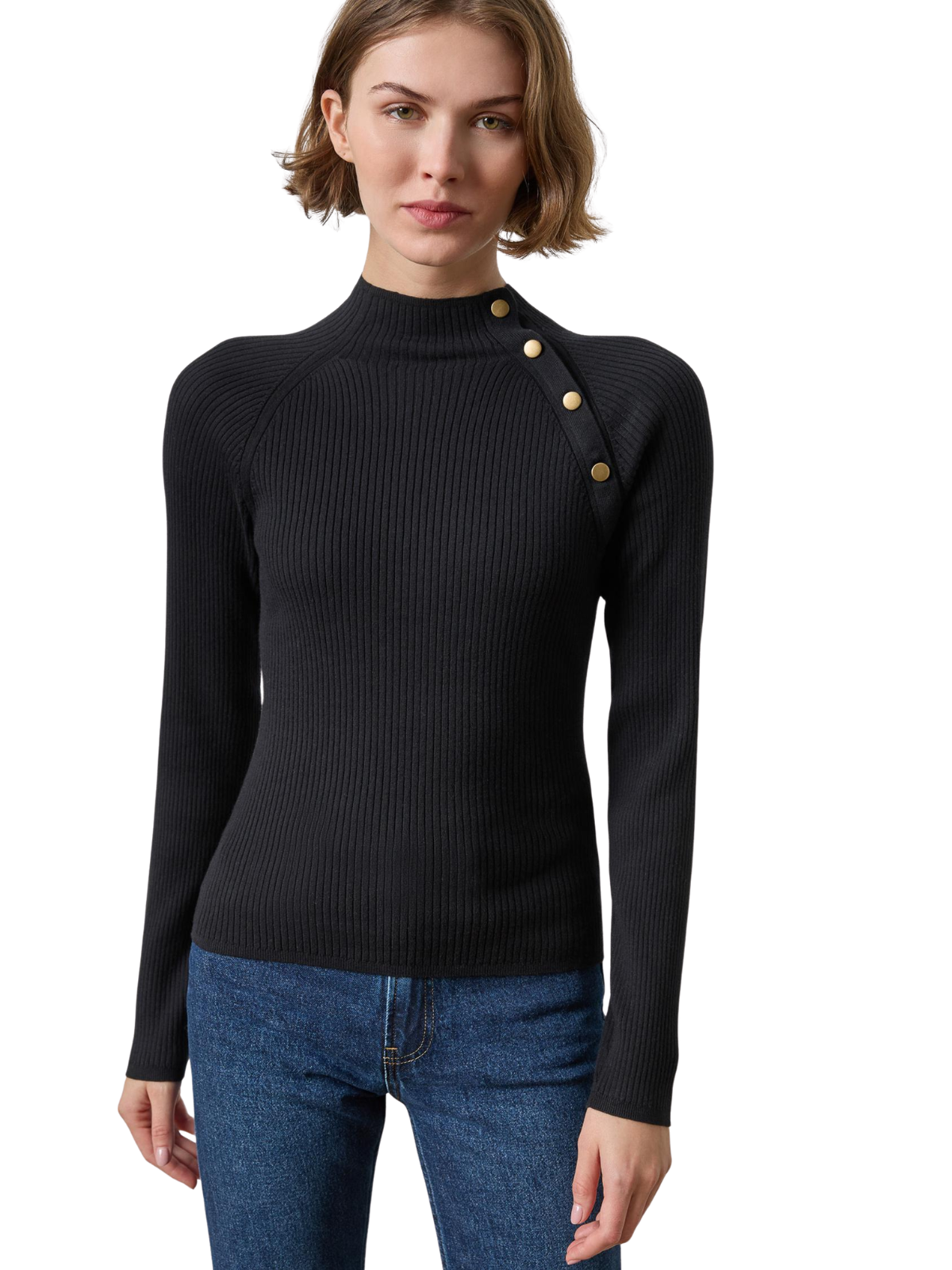 Button Neck Sweater_Lilla P_PA3602