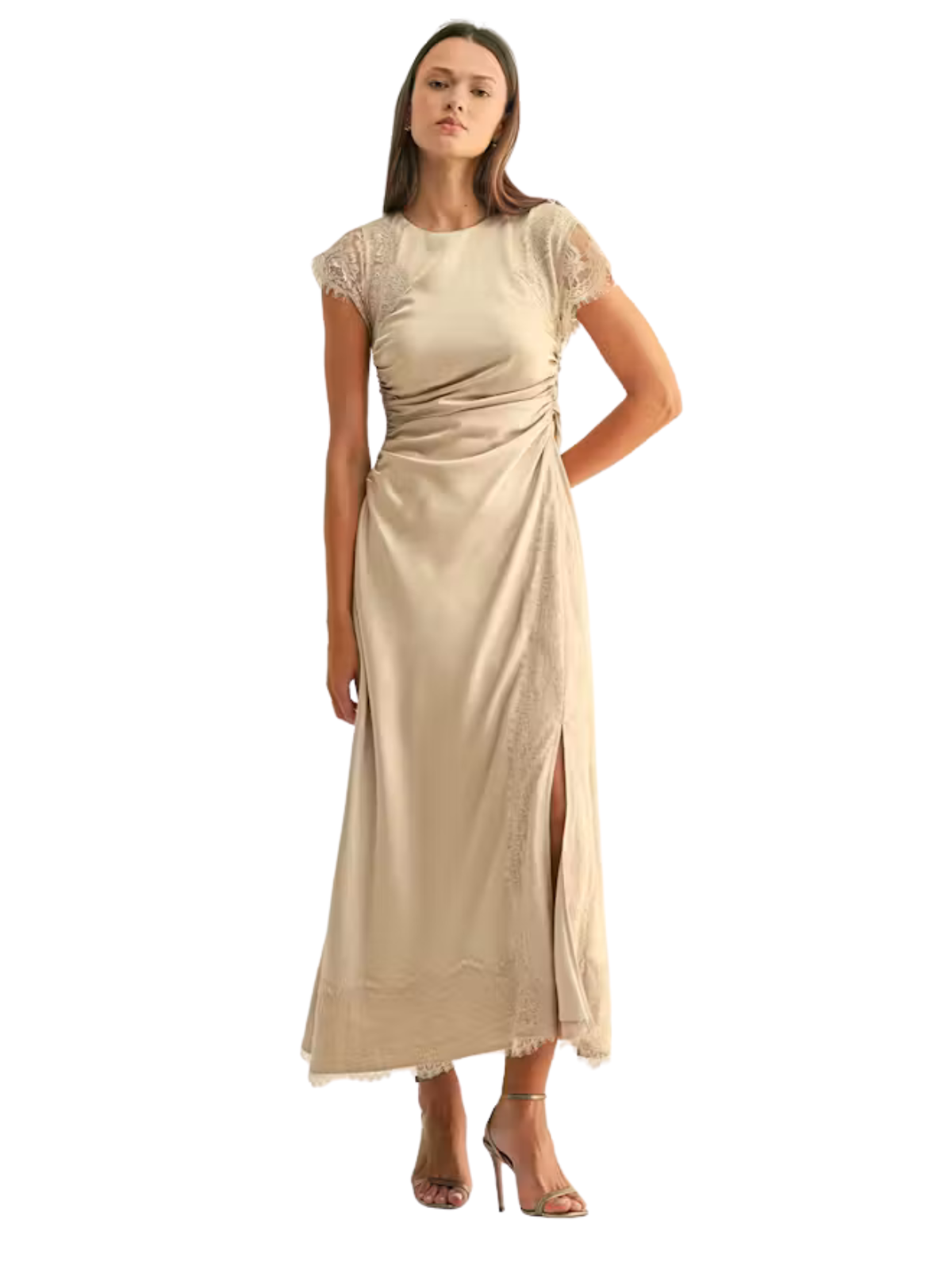 Camila Lace Contrast Rhinestone Satin Maxi Dress_Adelyn Rae_F2610D7386