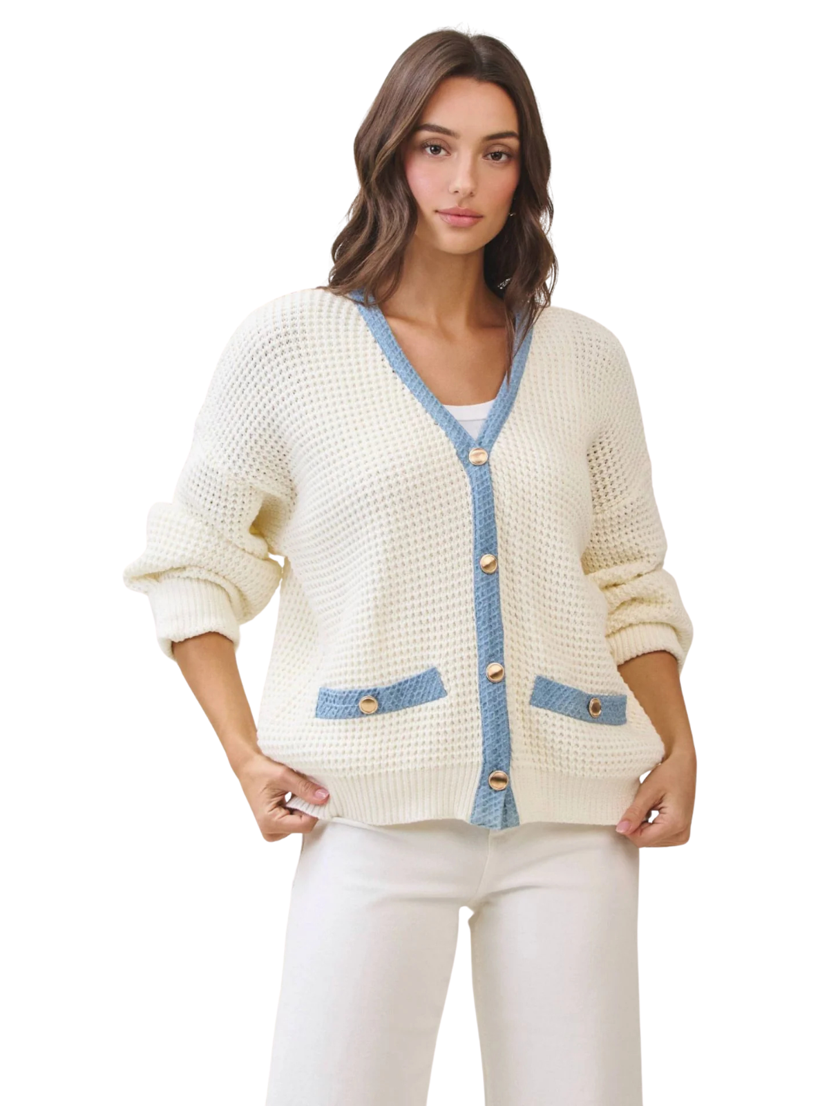 Contrast Cardigan_Able_AT1885