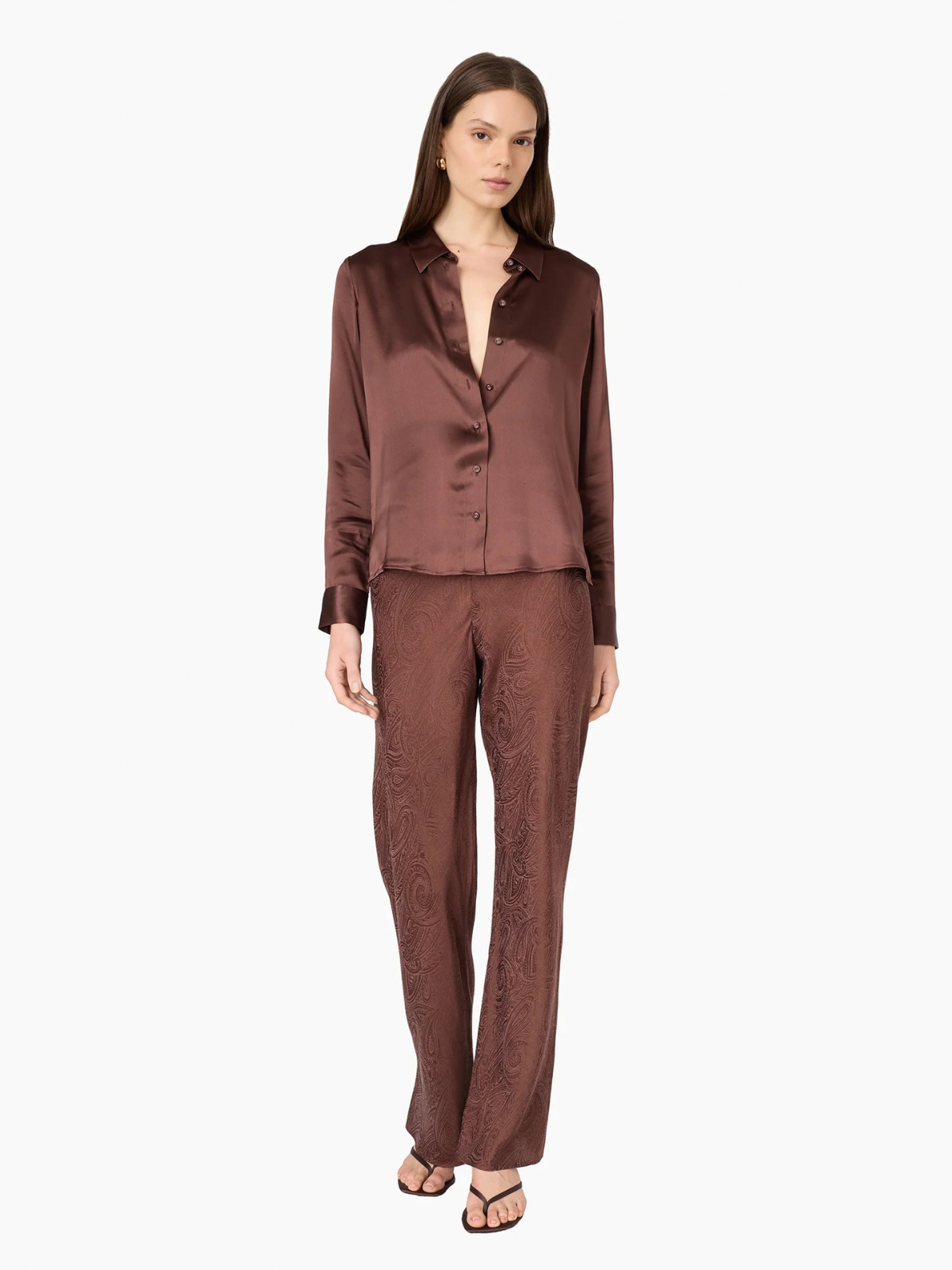 Crosby Blouse - Chocolate - Cami - CORE-T-01