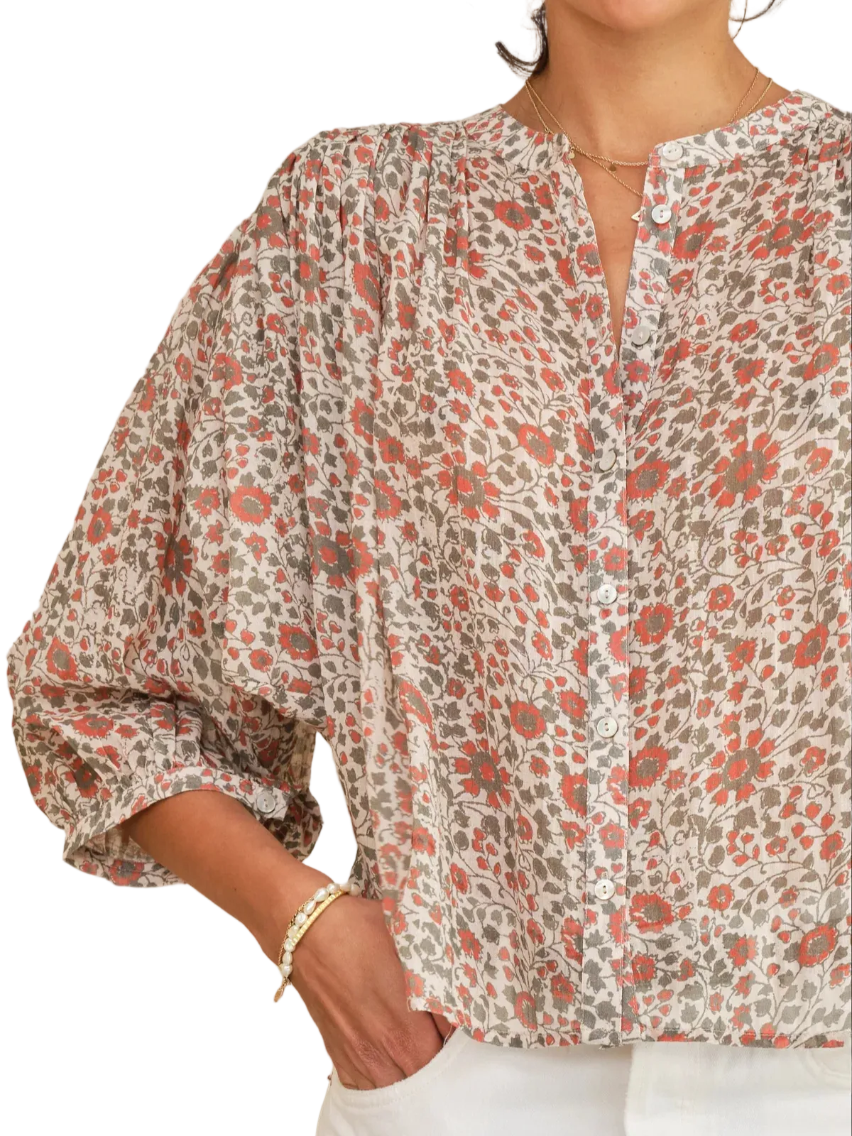 Della Print Long Sleeve Top_Mabe_740831-RST/KHA