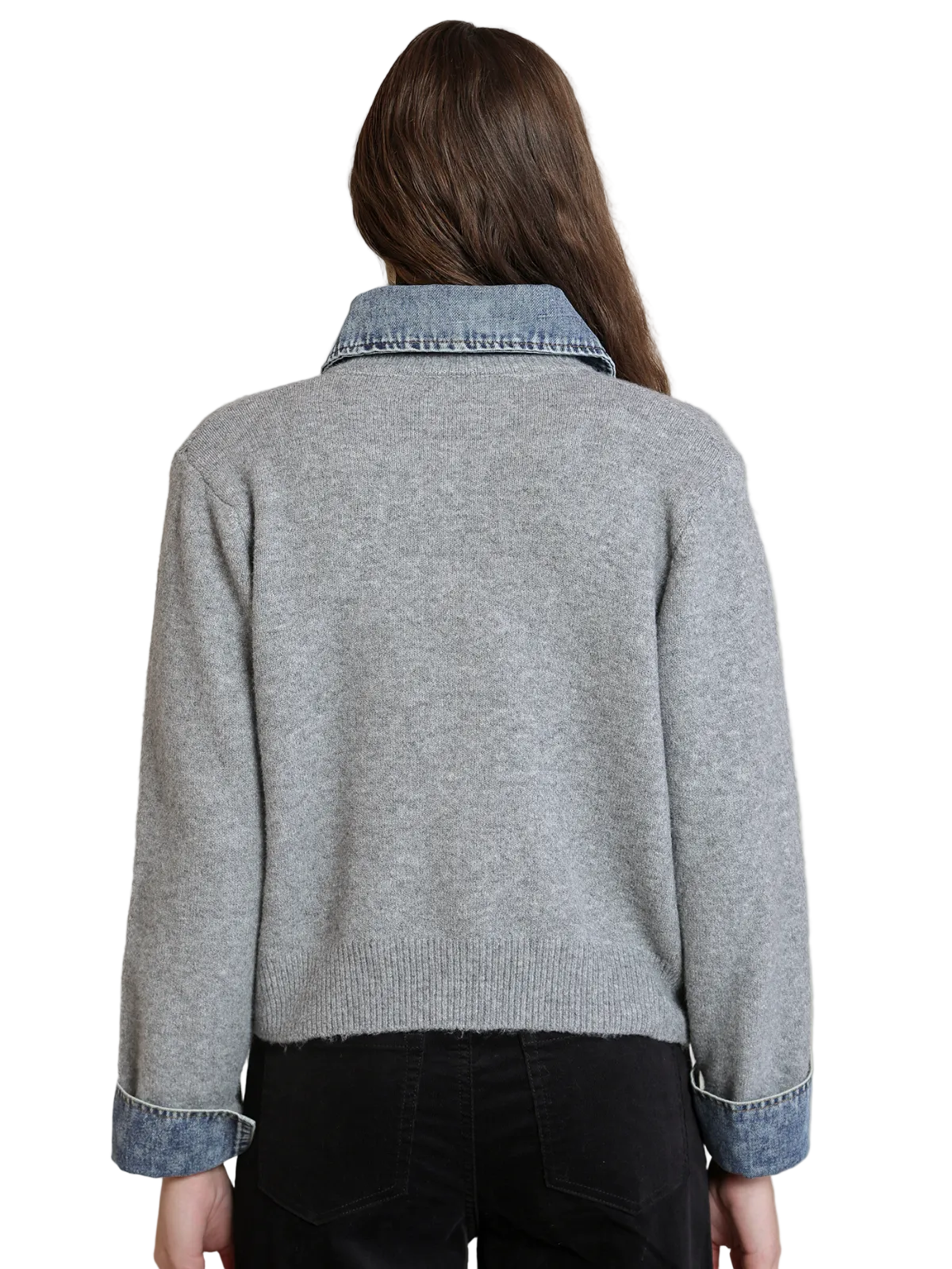 Denim Trim Sweater Shirt_Dex_2827280