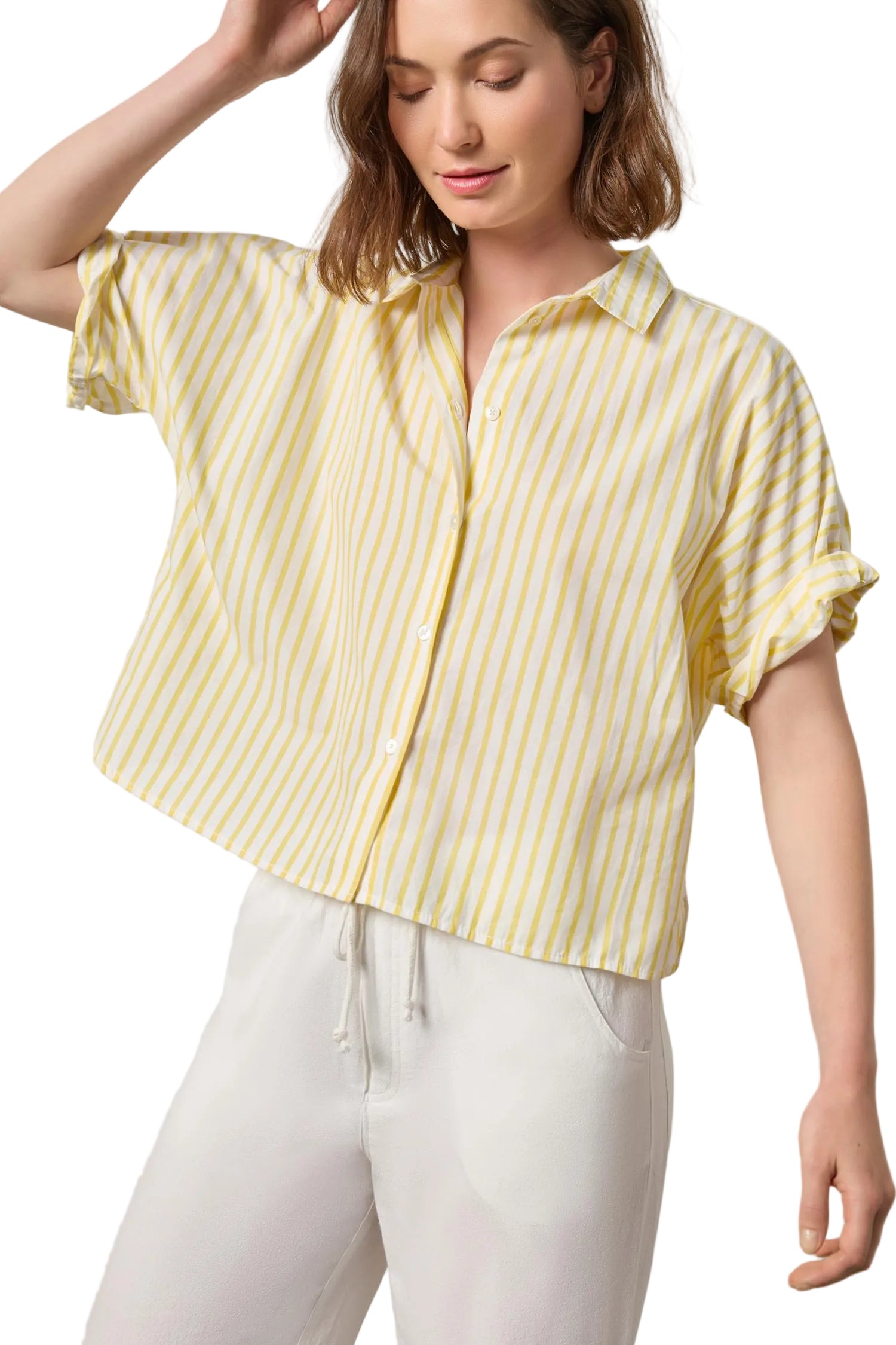 Striped Button Front Shirt