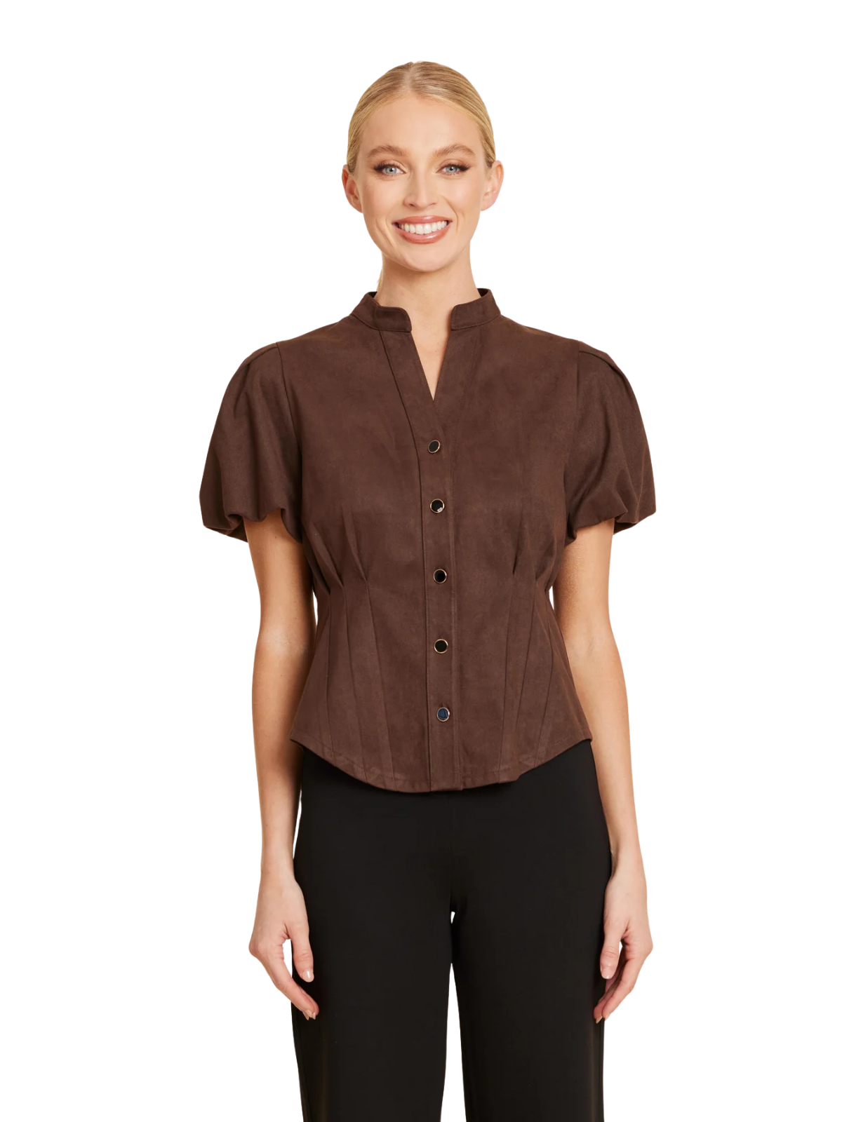 Faux Suede Darted Waist Top_DolceCabo_297