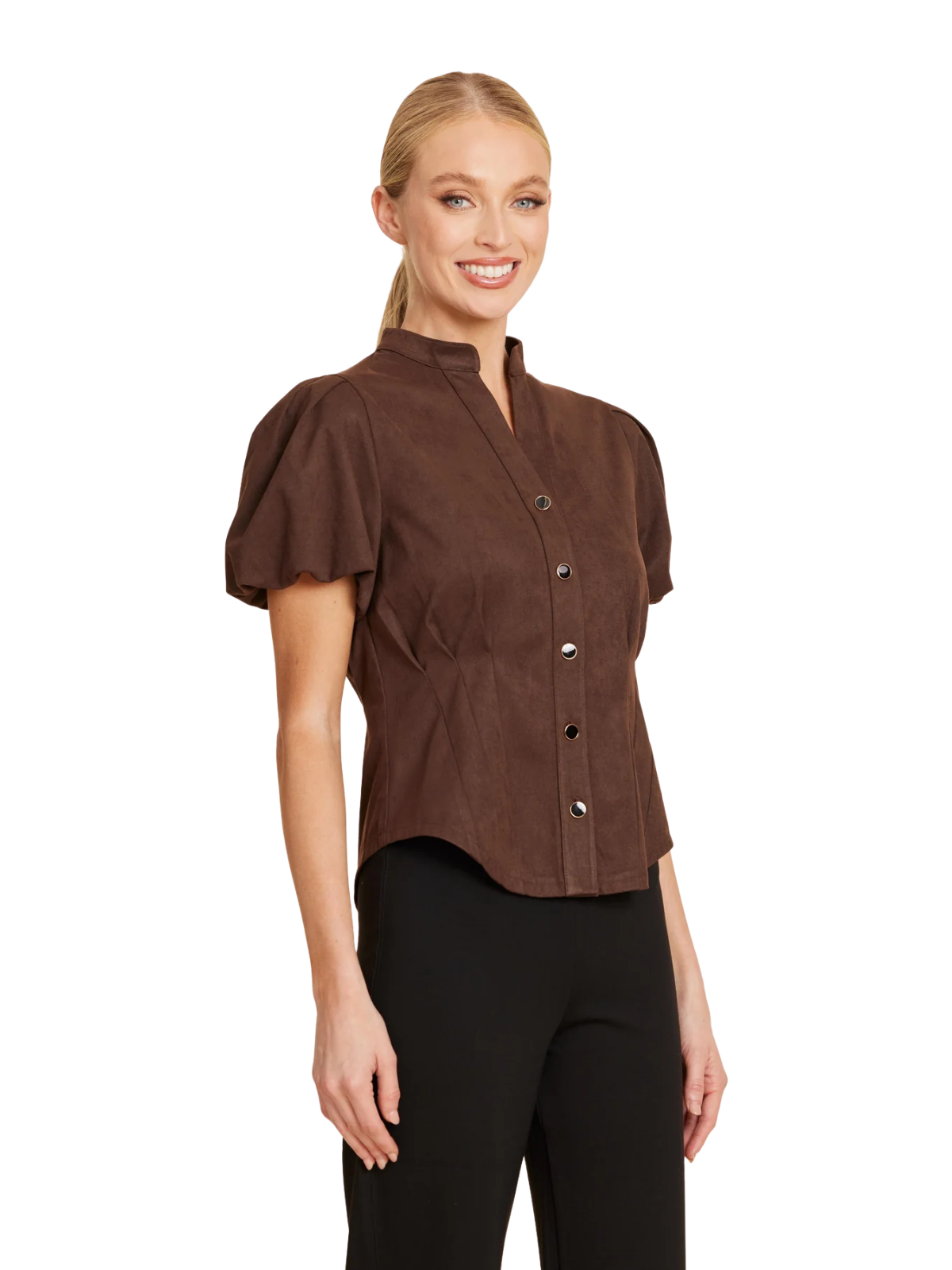 Faux Suede Darted Waist Top_DolceCabo_297