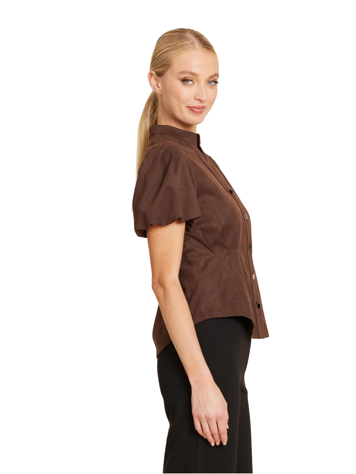 Faux Suede Darted Waist Top_DolceCabo_297