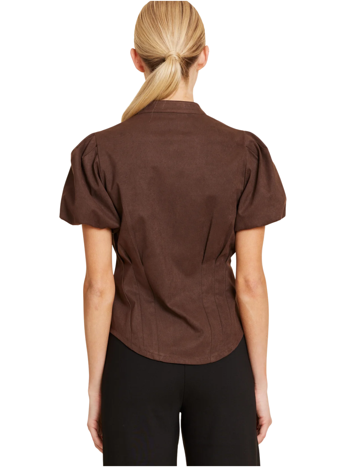 Faux Suede Darted Waist Top_DolceCabo_297