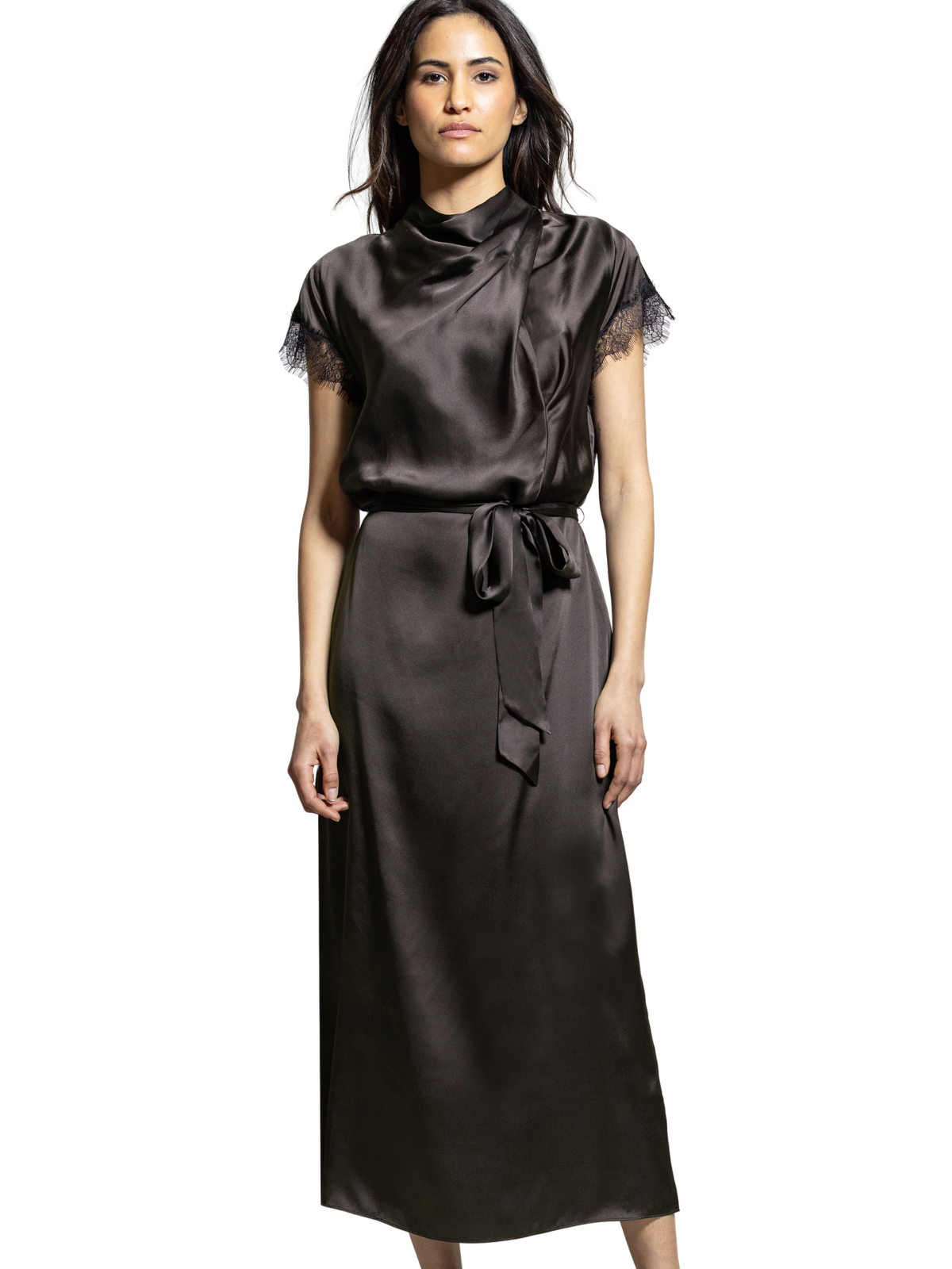 Go Call Me A Cowl Dress-Go Silk-D577