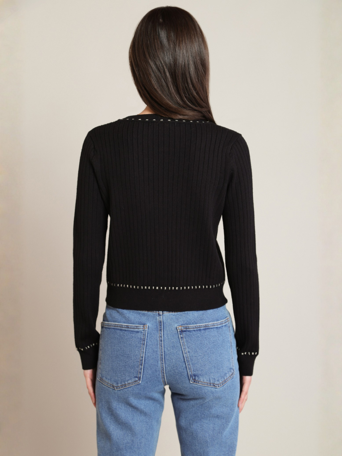 Gold Contrast Cardigan_Dex_2827261