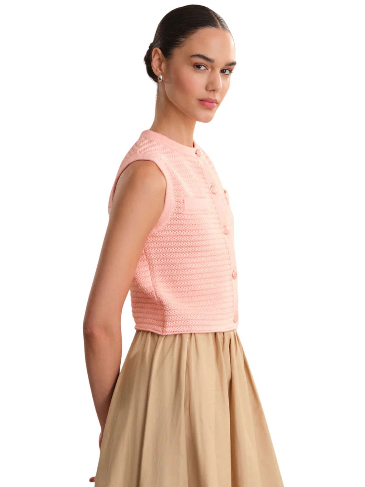Jayme Button Through Textured Vest_525 America_110047357-Z0699
