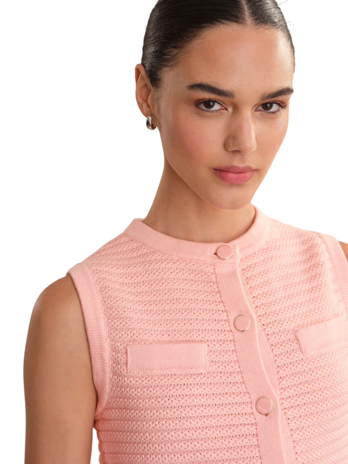 Jayme Button Through Textured Vest_525 America_110047357-Z0699