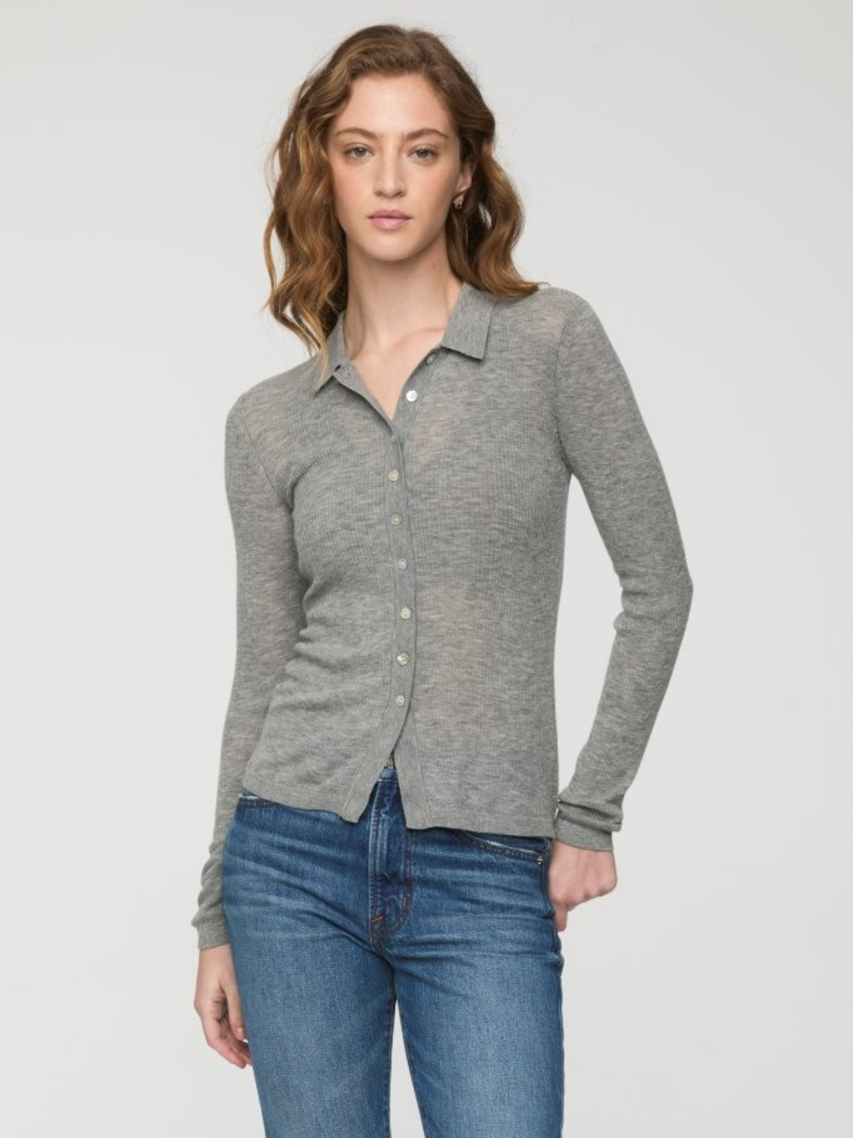 Korey Merino Blend Featherweight Rib Cardigan_Pistola_P00063051-YF
