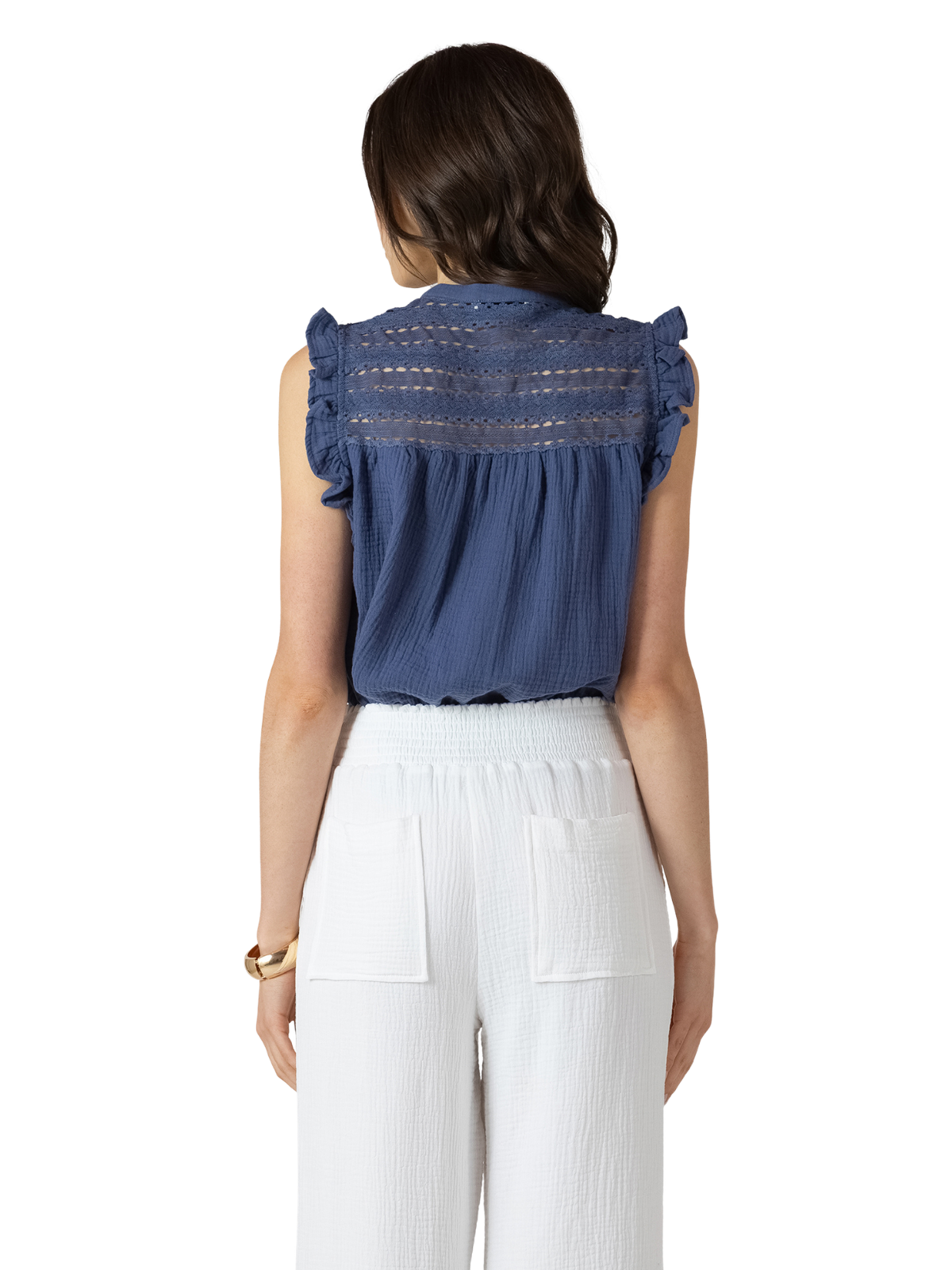 Lace Insert Button Front Blouse_Dex_2723512